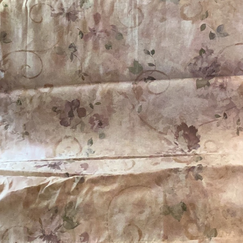 FINAL SALE PRICE 2 Pc Rod Pocket Drapery Panels + Tie Backs